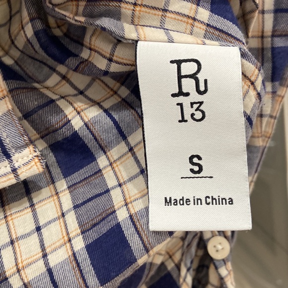 R13 plaid shirt - size small - Picture 4 of 6
